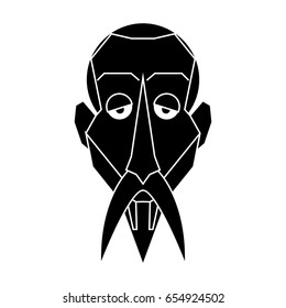 Isolated silhouette of a Descartes character, Vector illustration