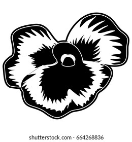 Isolated silhouette of a detailed flower, Vector illustration