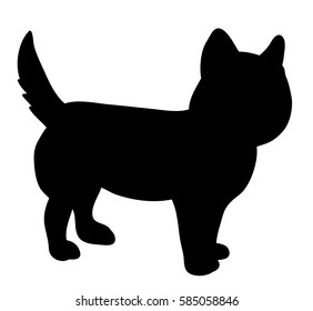 isolated silhouette of the dog