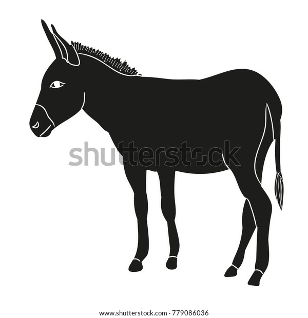 Isolated Silhouette Donkey Stock Vector (Royalty Free) 779086036 ...