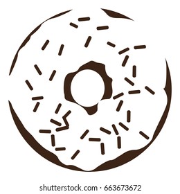 Isolated silhouette of a donut, Vector illustration