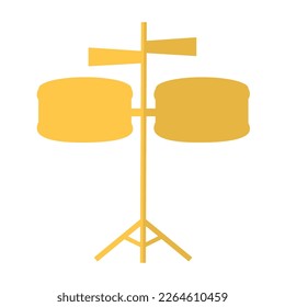 Isolated silhouette of a drum set musical instrument icon Vector