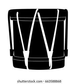 Isolated silhouette of a drum, Vector illustration