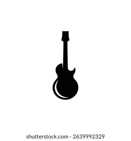 An isolated silhouette of an electric guitar is displayed against a clean white background. This sleek design offers a minimalist representation of a classic instrument.