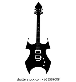 Isolated silhouette of an electric guitar, Vector illustration