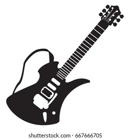 Isolated silhouette of an electric guitar, Vector illustration