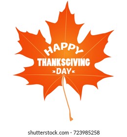 Isolated silhouette of a fall leaf, Thanksgiving day vector illustration