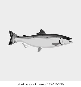 Isolated silhouette of a fish, Vector illustration