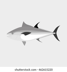 Isolated silhouette of a fish, Vector illustration