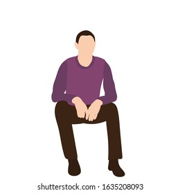  isolated, silhouette in a flat style, a man sits