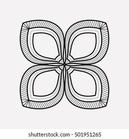 Isolated silhouette of flower design