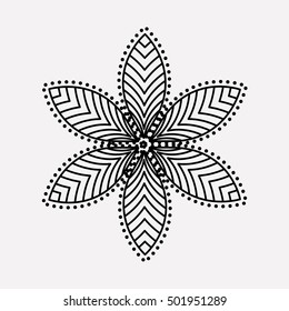 Isolated silhouette of flower design