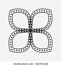 Isolated silhouette of flower design