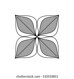 Isolated silhouette of flower design