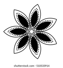 Isolated silhouette of flower design