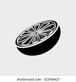Isolated silhouette of a fruit on a white background