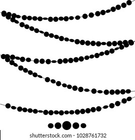 Isolated silhouette of a garland