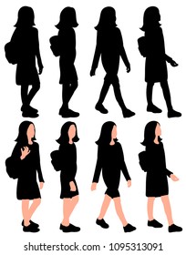  isolated silhouette girl, collection