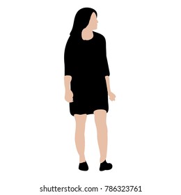 isolated silhouette girl is going
