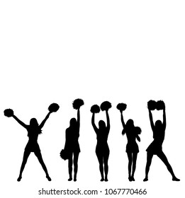 isolated silhouette of girl icon, cheerleader team