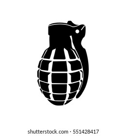 Isolated silhouette of a grenade, Vector illustration