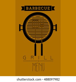 Isolated silhouette of a grill, Barbecue vector illustration