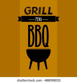 Isolated silhouette of a grill, Barbecue vector illustration