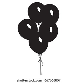 Isolated silhouette of a group of balloons, Vector illustration