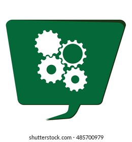 Isolated silhouette of a group of gears, Chat service vector illustration