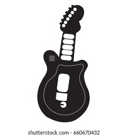 Isolated silhouette of a guitar toy, Vector illustration