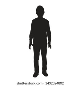 Isolated Silhouette Guy Boy Standing Stock Vector (Royalty Free ...