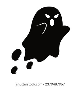 Isolated silhouette of a halloween ghost icon Vector
