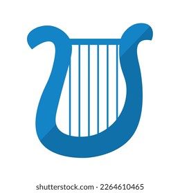 Isolated silhouette of a harp musical instrument icon Vector