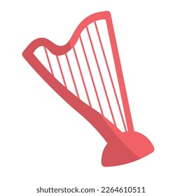 Isolated silhouette of a harp musical instrument icon Vector