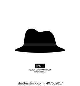 Isolated silhouette of a hat on a white background with text