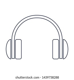 Isolated silhouette of headphones. Technology concept. Outline icon