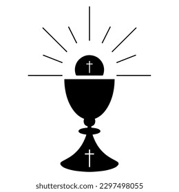 Isolated silhouette of holy grail icon Vector