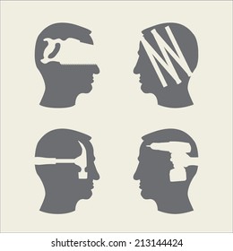 Isolated silhouette illustration of DIY tool