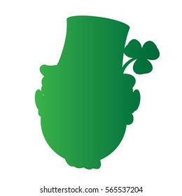 Isolated silhouette of an irish elf, Vector illustration