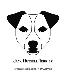 Isolated silhouette of a Jack Russell Terrier on a white background