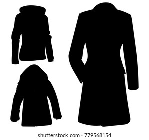 isolated silhouette jacket, coat