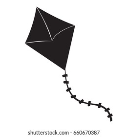 Isolated silhouette of a kite toy, Vector illustration