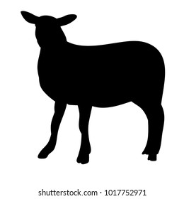 isolated silhouette of a lamb on a white background