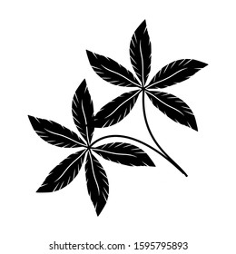Isolated silhouette leaf icon on white background, vector