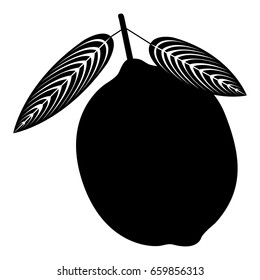 Isolated silhouette of a lemon, Vector illustration