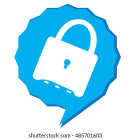 Isolated silhouette of a lock, Vector illustration