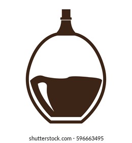 Isolated silhouette of a lotion flask, Vector illustration