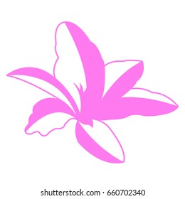 Isolated silhouette of a lotus, Vector illustration