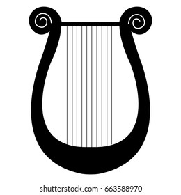 Isolated silhouette of a lyre, Vector illustration