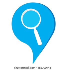 Isolated silhouette of a magnifying glass, Vector illustration